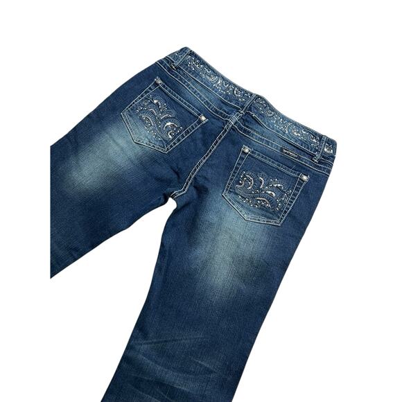 Y2K Trinity Ranch Women’s Jeans Sz 12 Dark Blue Bedazzled boho Western 30x31 - Picture 11 of 16
